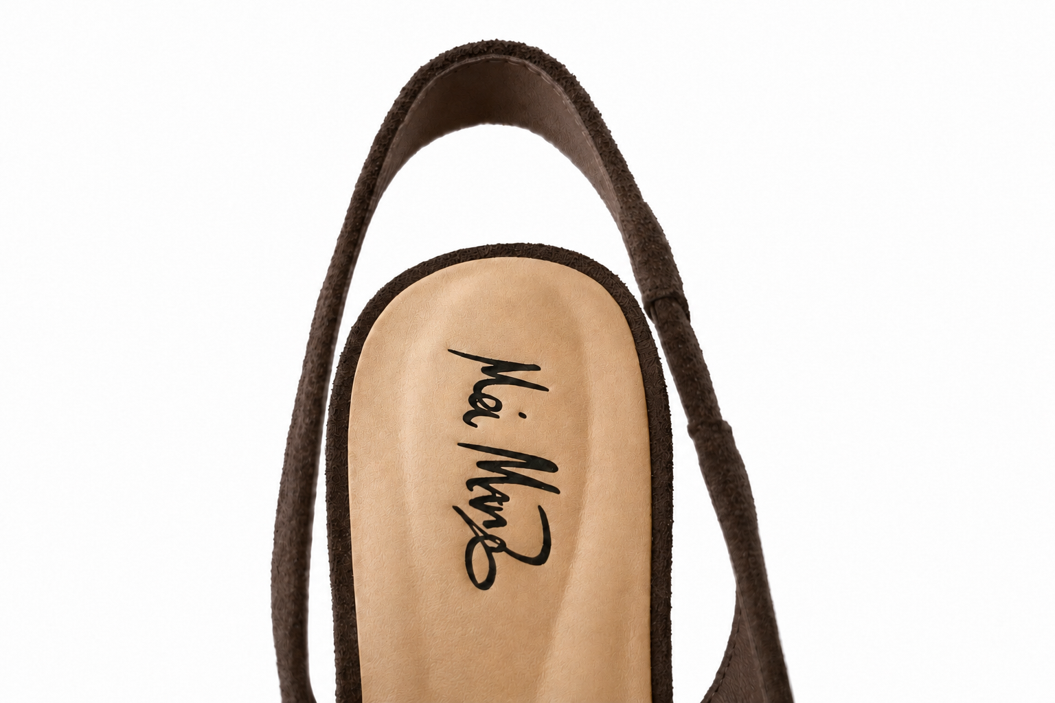 "Emi" - Pointed Toe Slingback Kitten Heel - Brown