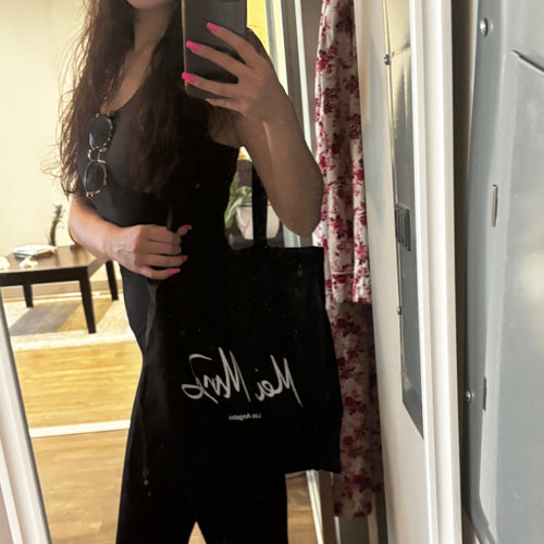 Black 100% cotton tote bag