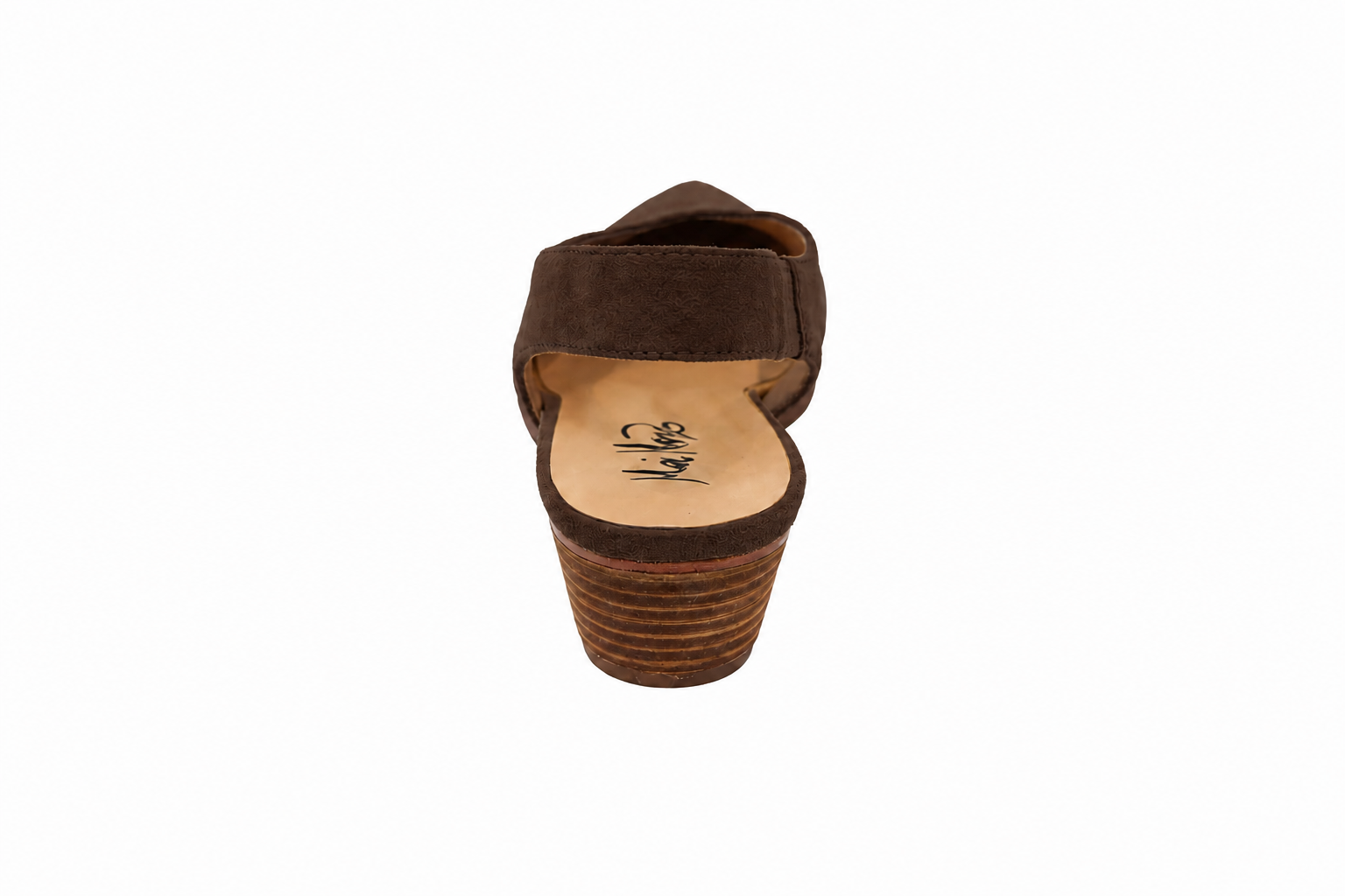 Brown Pointed Toe Slingback Kitten Heel