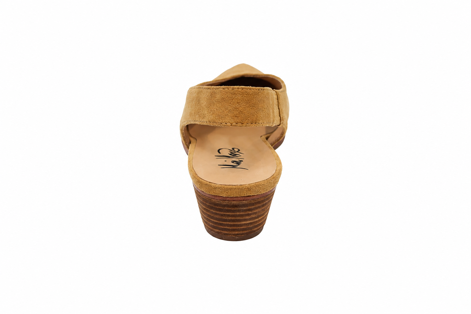 Tan Pointed Toe Slingback Kitten Heel